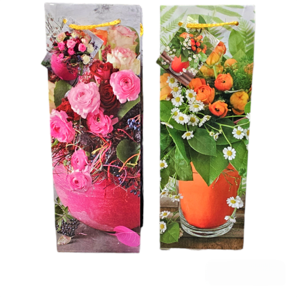 Flaschen - Geschenktüte Blumenmotive